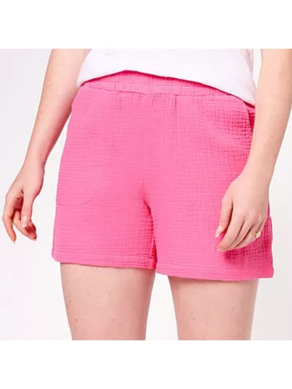 EUC- BELLE BY KIM GRAVEL GAUZE SHORTS-  Pink or SAND Bar (size Large)